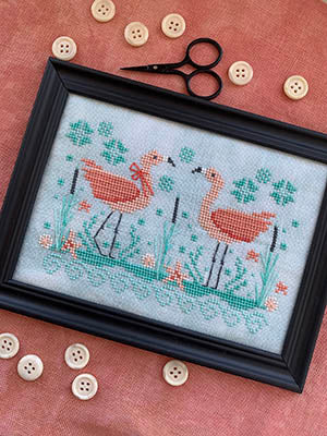 Seaside Flamingos by Stitches by Ethel