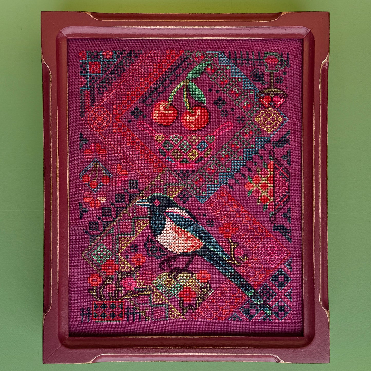 Cherry Magpie by Jessica Doize (JEDxStitch)