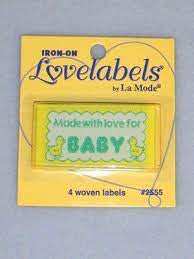 Iron-On Lovelables ‘Made with love for BABY’