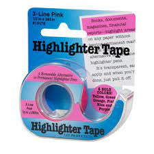 3-Line Highlighter Tape, Pink