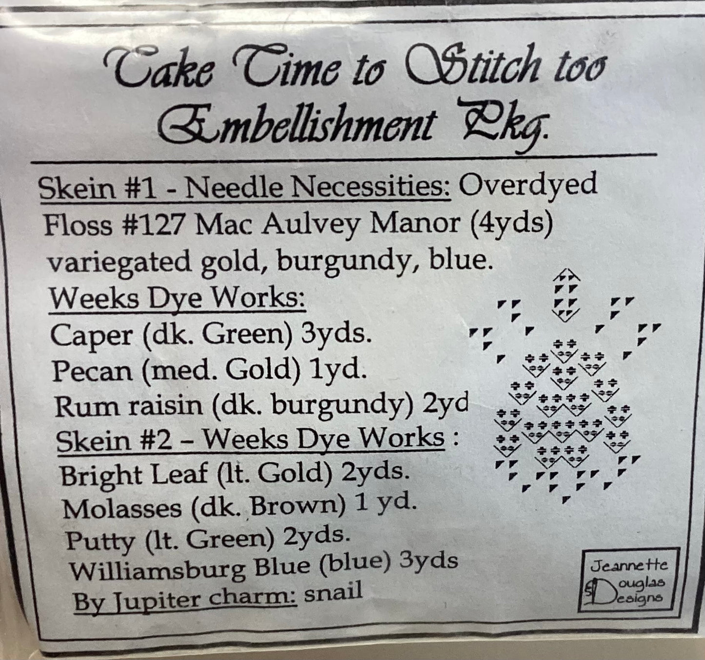 Take Time to Stitch too by Jeannette Douglas Designs