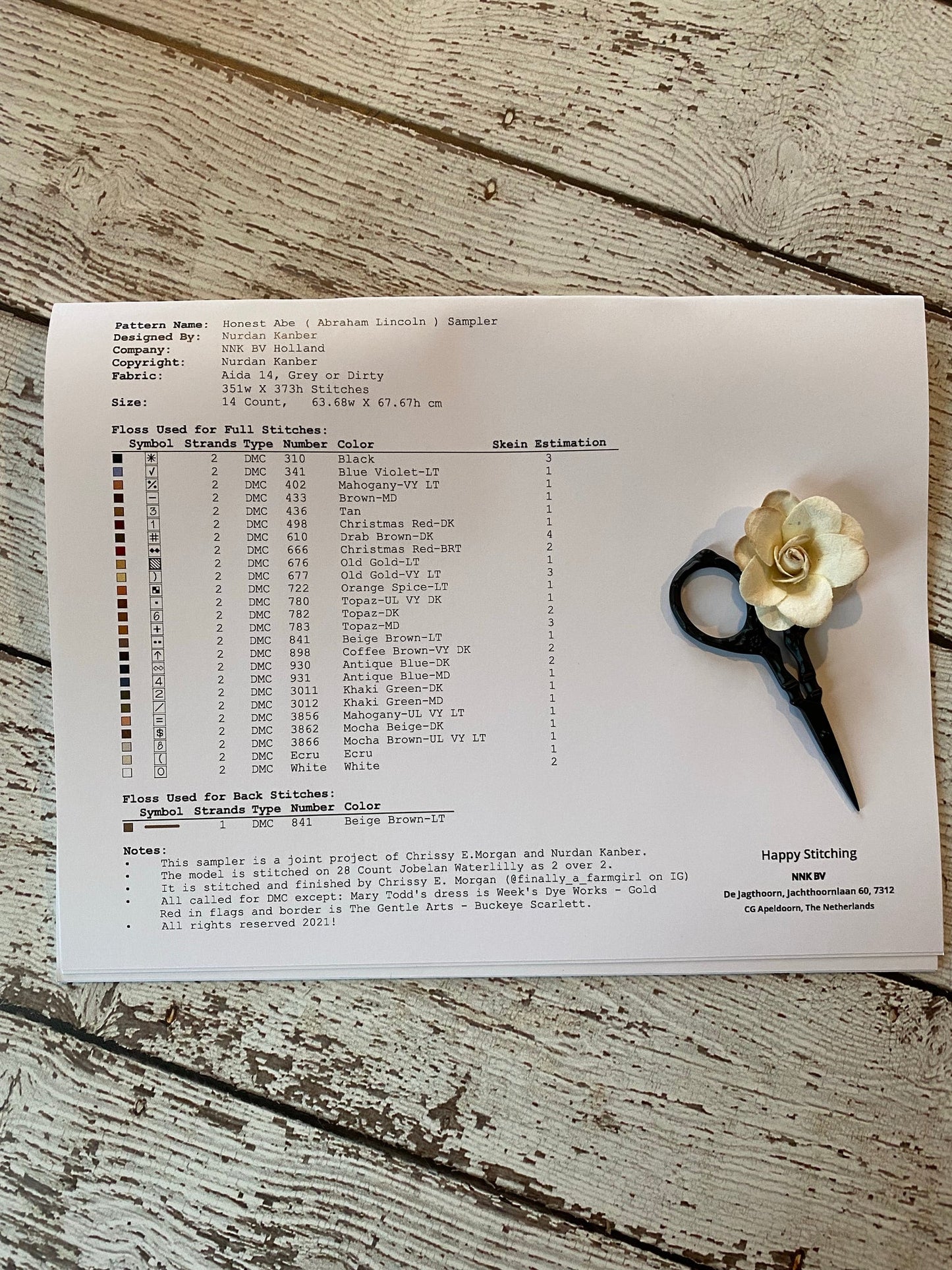 Honest Abe (Abraham Lincoln) Sampler by Twin Peak Primitives