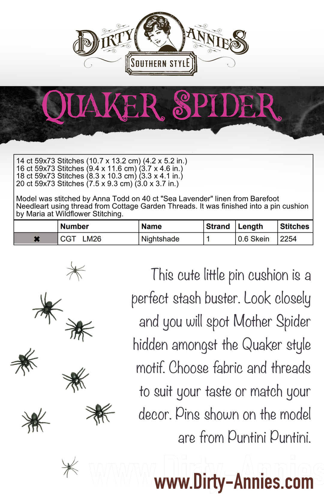 Quaker Spider by Dirty Annie’s