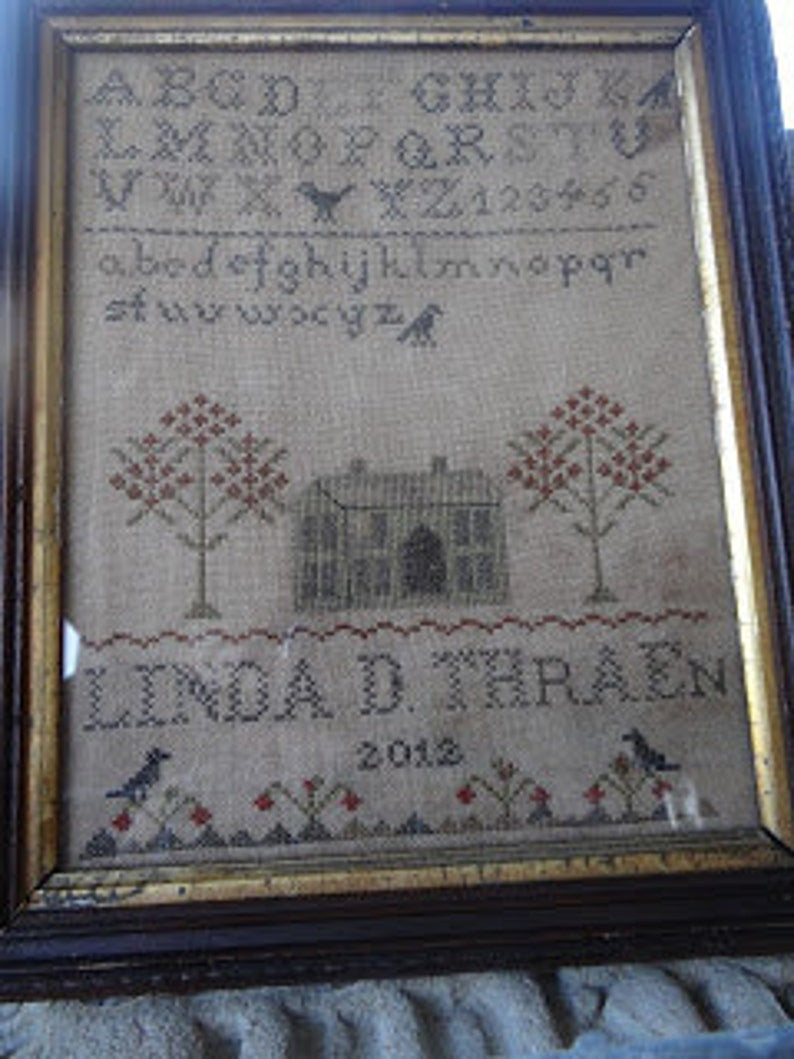 Salt Box Crow Sampler by The Pinkeep