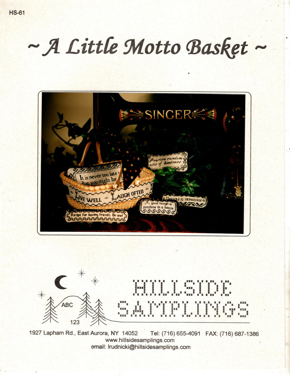 A Little Motto Basket by Hillside Samplings