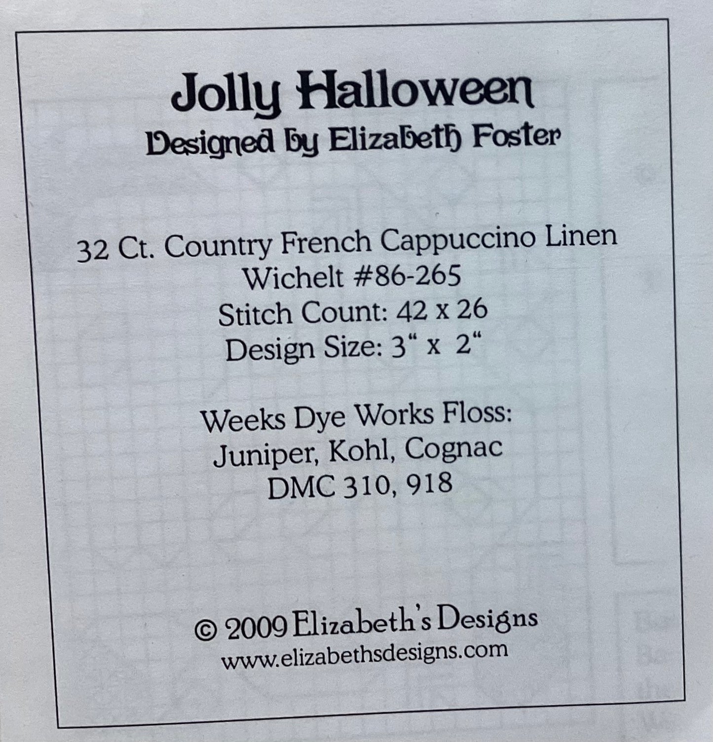 Jolly Halloween by Elizabeth’s Needlework Desings