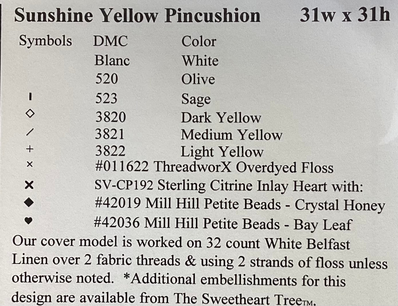 Sunshine Yellow Pincushion by The Sweetheart Tree