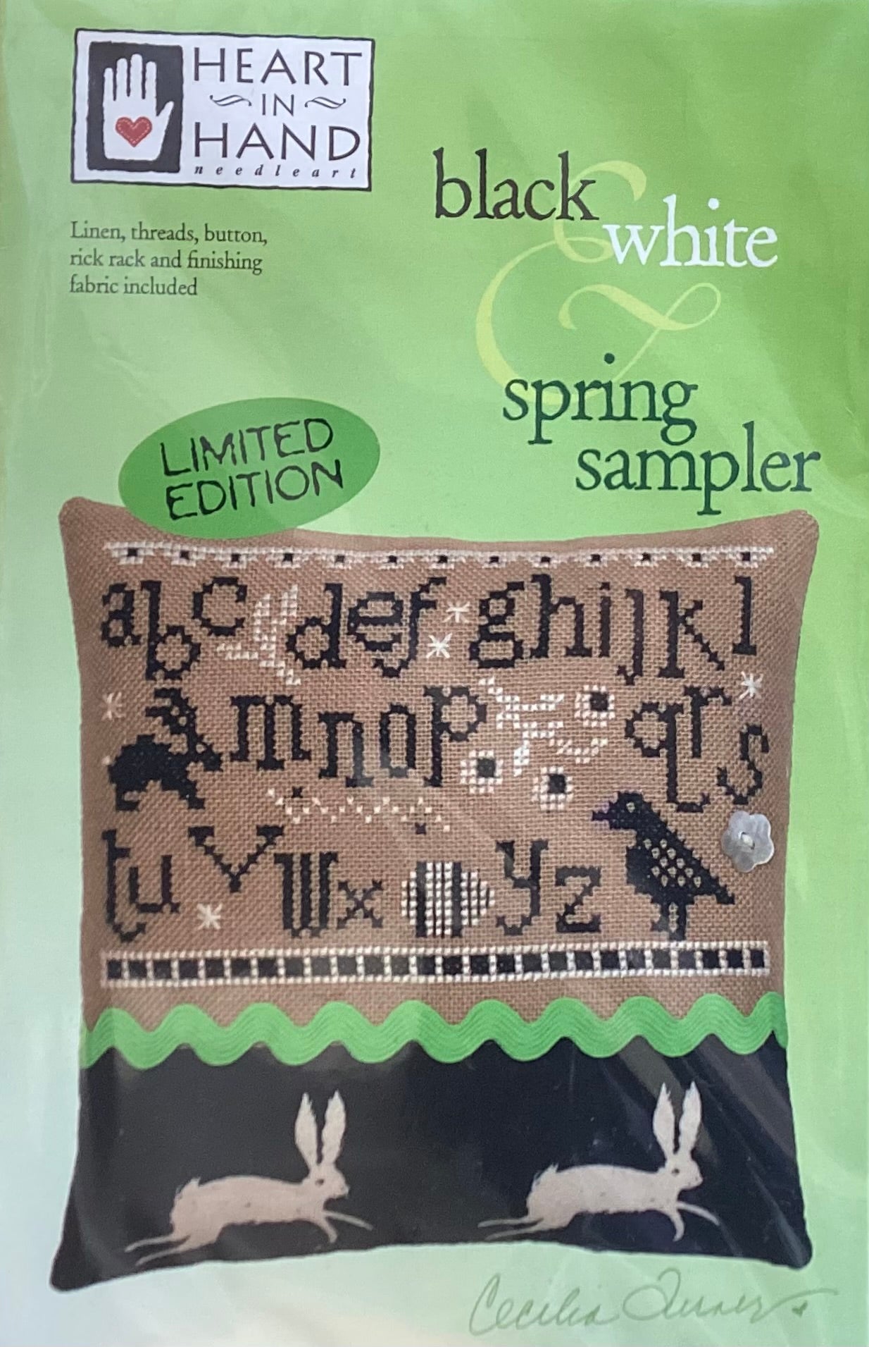Black & White: Spring Sampler by Heart in Hand