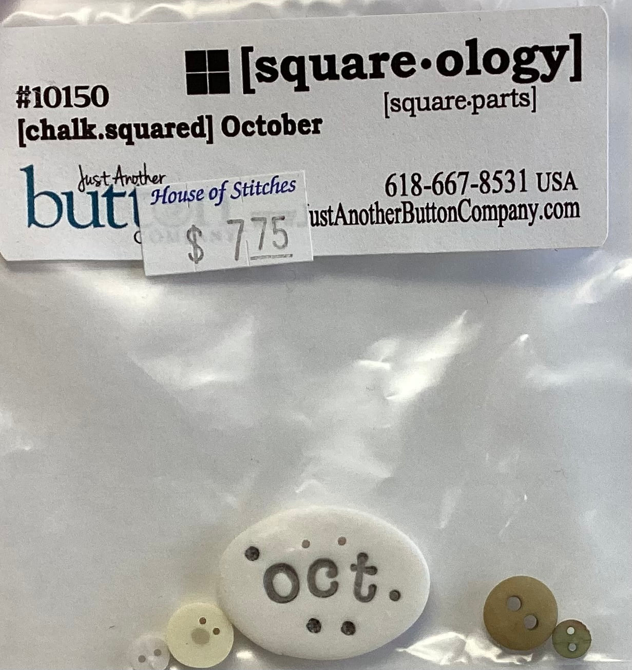 Square-ology: Chalk Squared October Embellishment Pack by Just Another Button Company