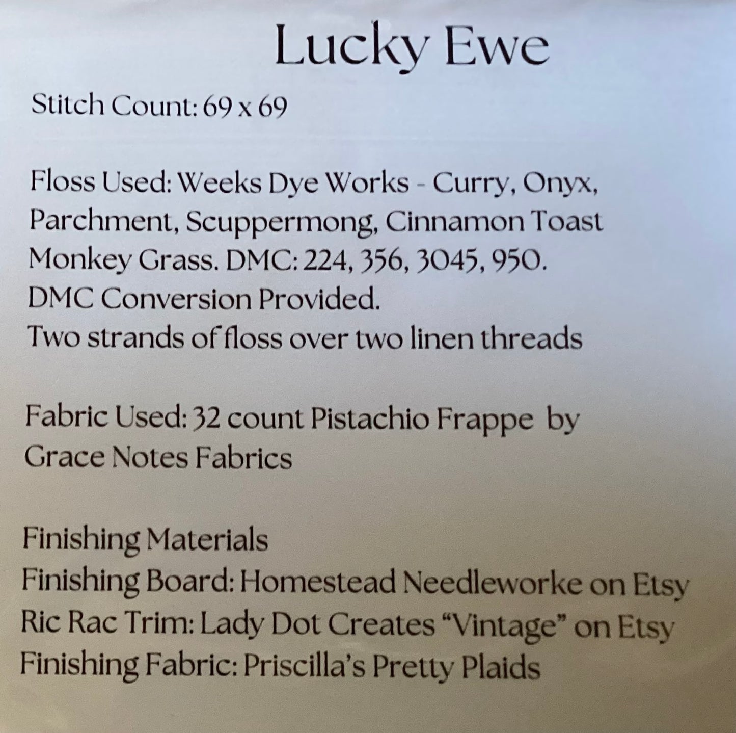 Lucky Ewe By The Proper Stitcher