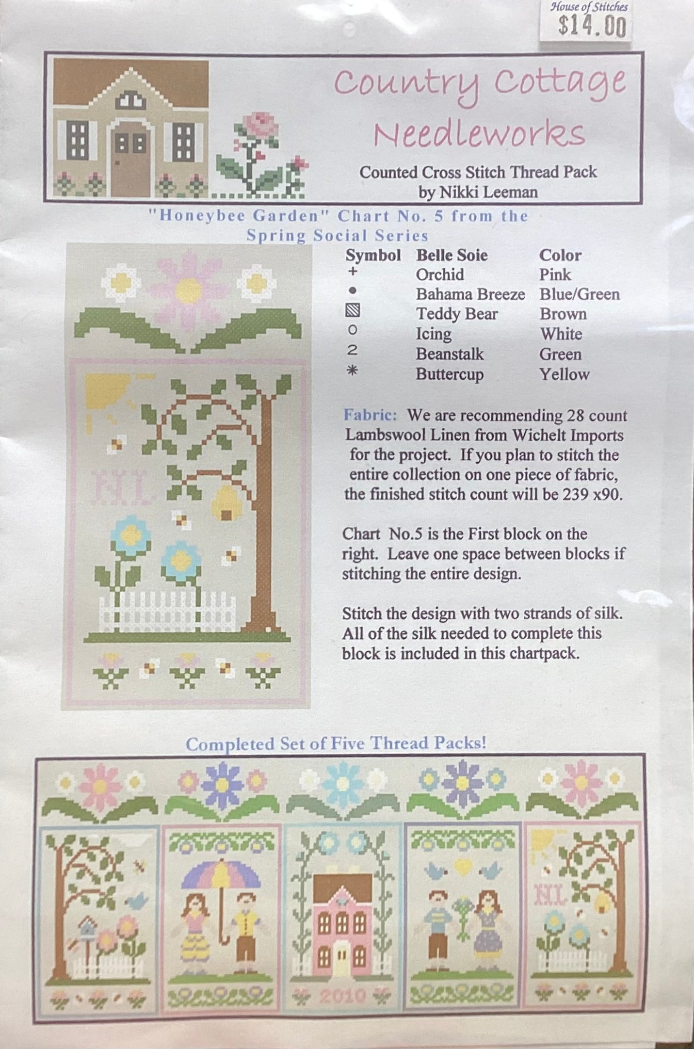 Spring Social Series: #5 Honeybee Garden by Country Cottage Needleworks