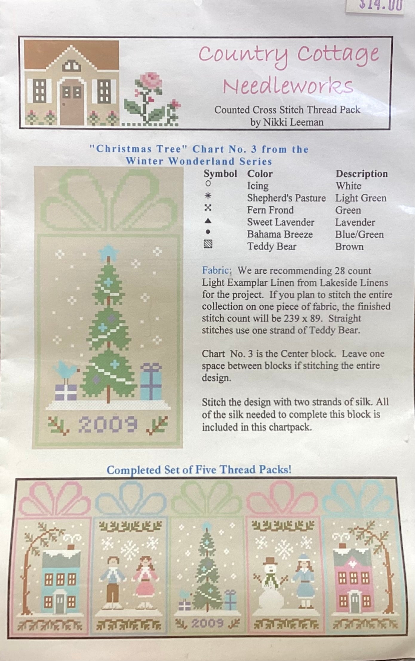 Winter Wonderland Series: #3 Christmas Tree by Country Cottage Needleworks