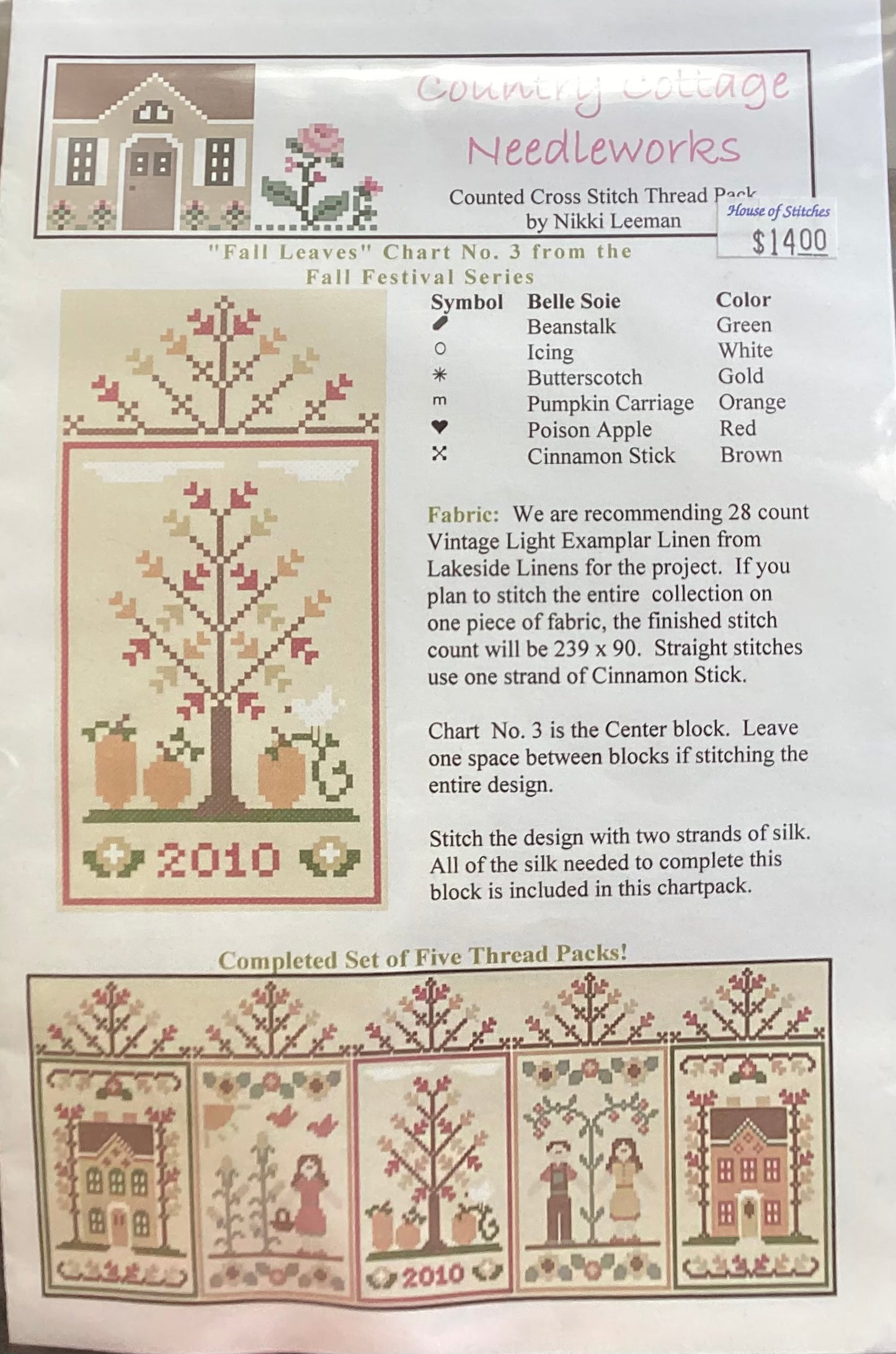 Fall Festival Series: #3 Fall Leaves by Country Cottage Needleworks