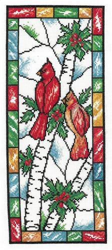 Stained Glass Winter Cardinal by Imaginating