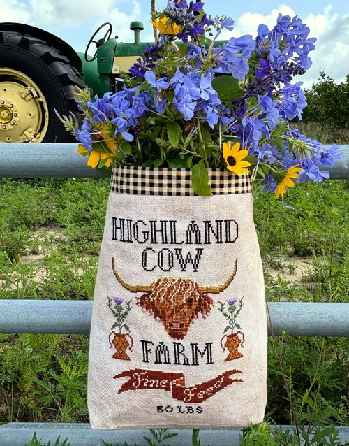 Highland Cow Feed Sack by Carriage House Samplings