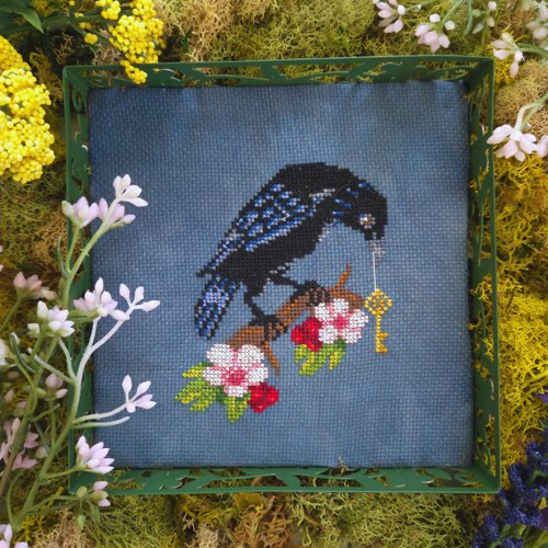Crow in the Hawthorn by BAD Stitch