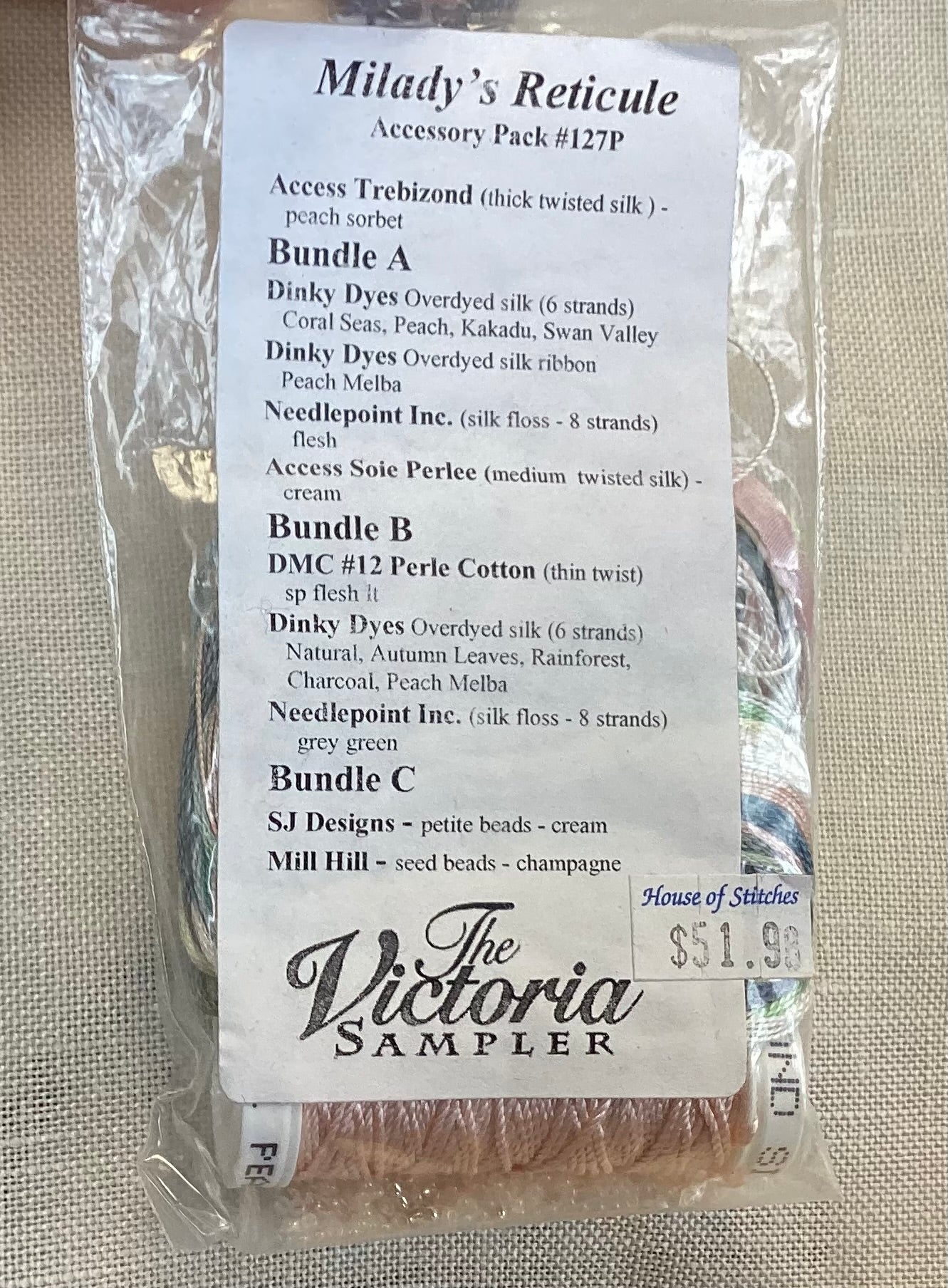 Milady’s Reticule Accessory Pack By The Victoria Sampler #127P