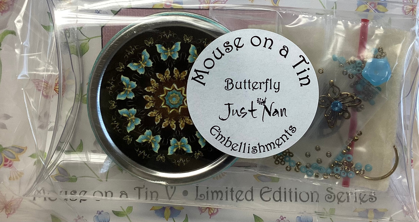 Madame Butterfly Mouse: Mouse on a Tin V By Just Nan JN337