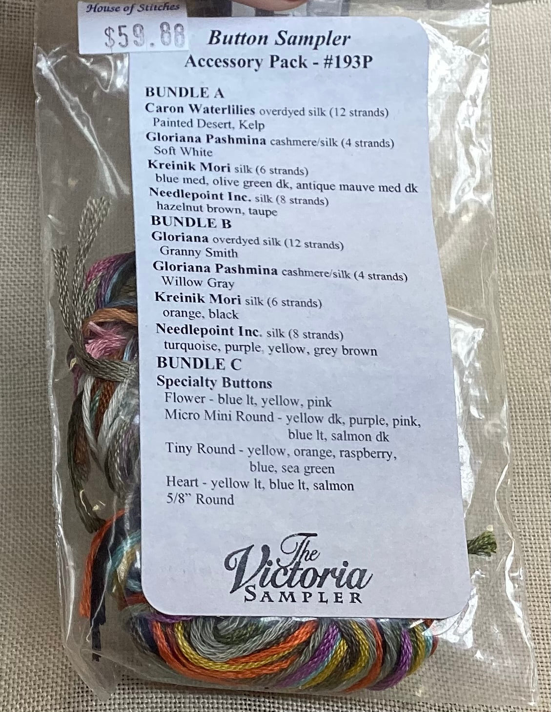 Button Sampler Accessory Pack By The Victoria Sampler #193P