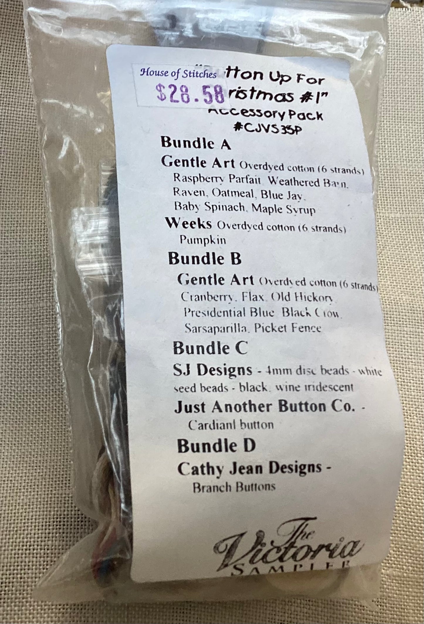 Button Up For Christmas #1 Accessory Pack By The Victoria Sampler #CJVS35P