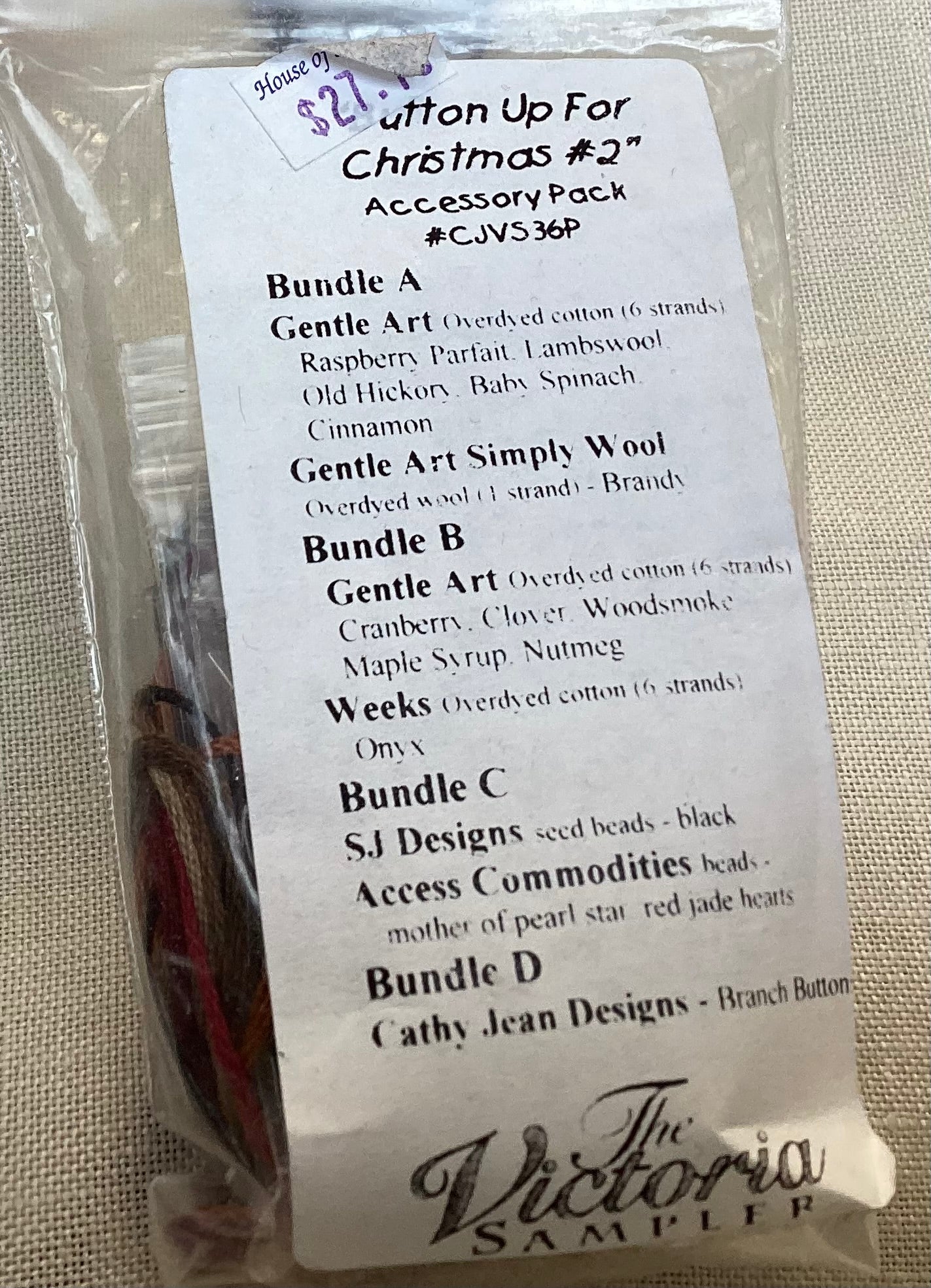 Button Up For Christmas #2 Accessory Pack By The Victoria Sampler #CJVS36P