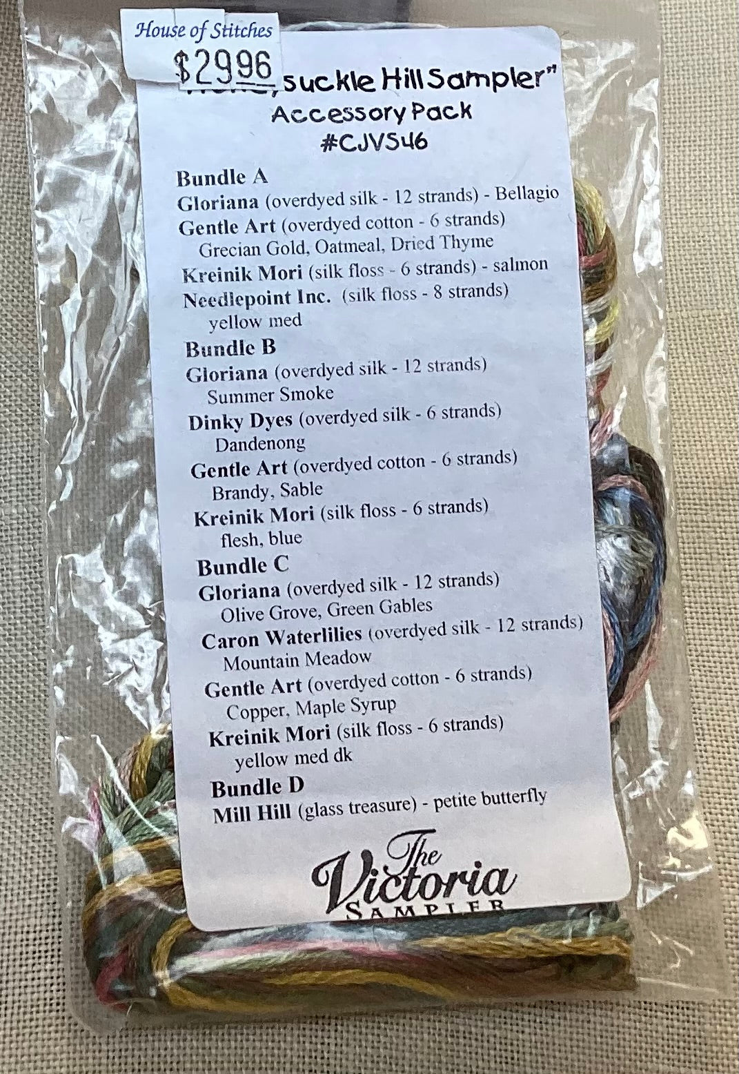 Honeysuckle Hill Sampler Accessory Pack By The Victoria Sampler #CJVS46