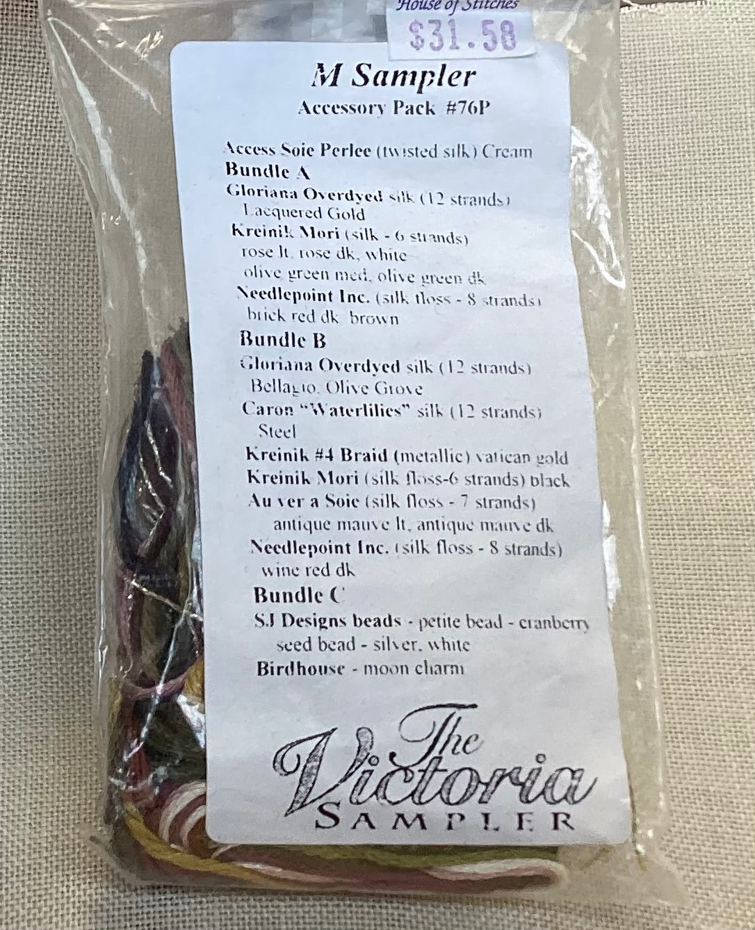 “M” Sampler Accessory Pack By The Victoria Sampler #76P
