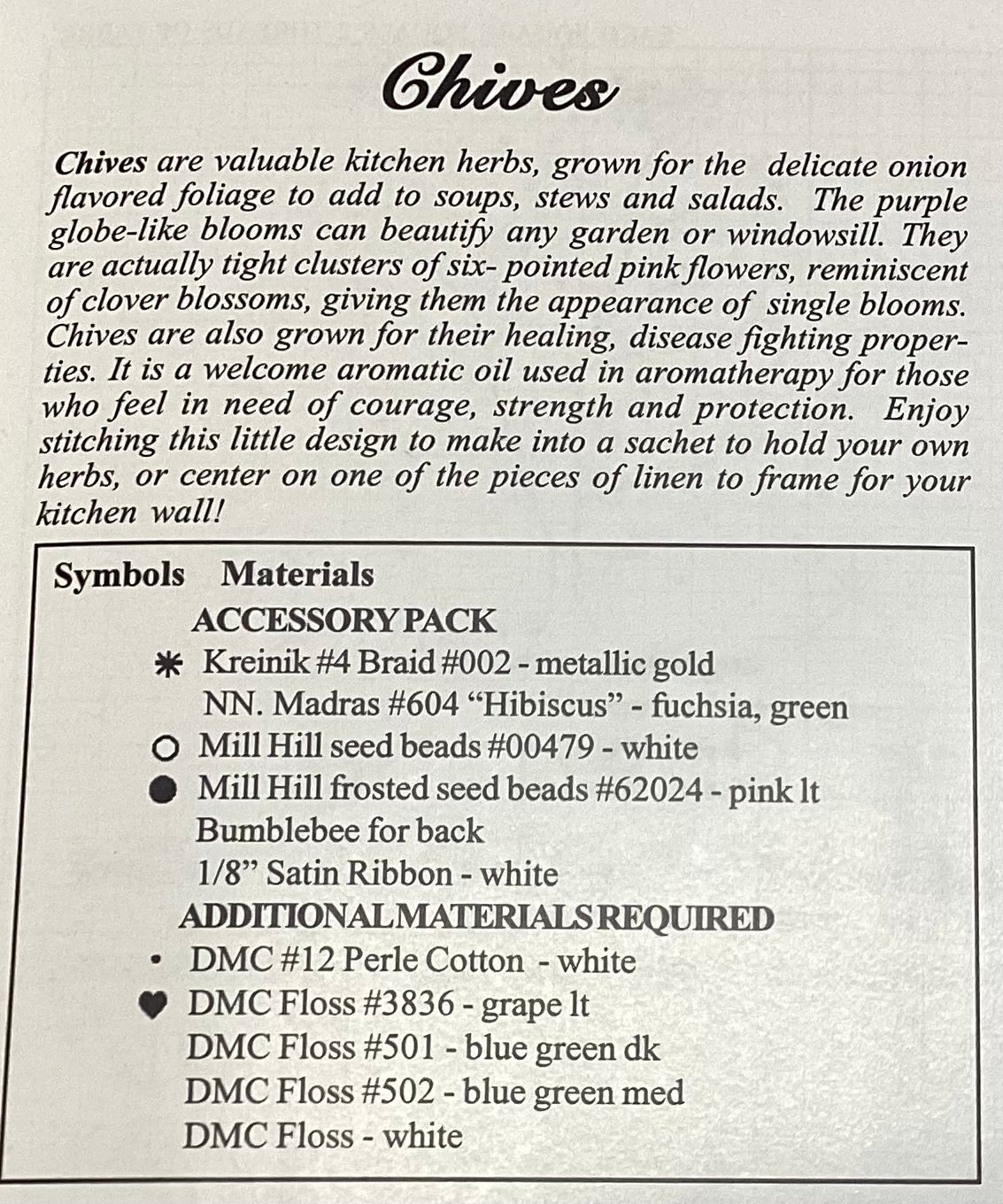 Herbal Sachets By The Victoria Sampler 138