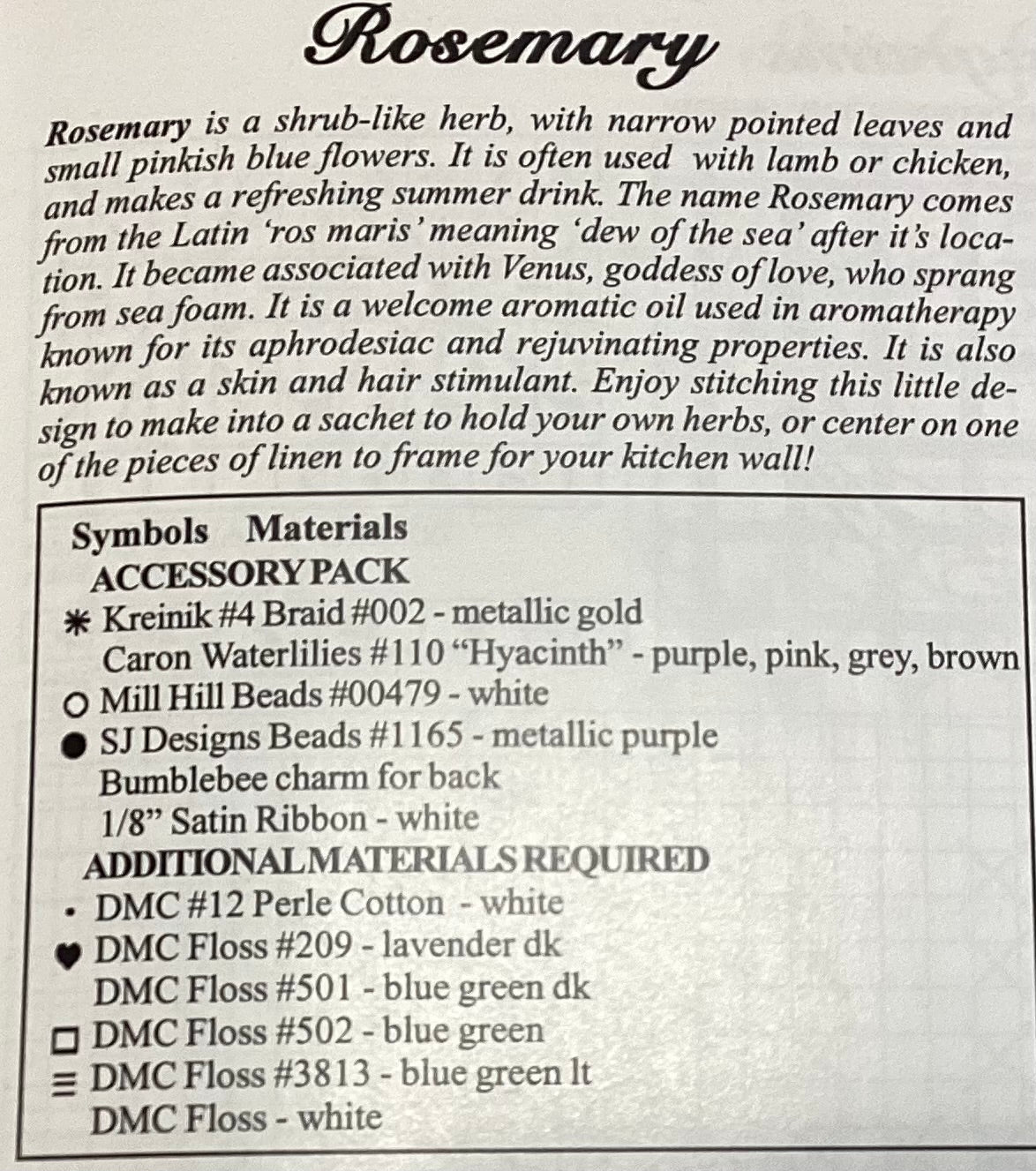 Herbal Sachets By The Victoria Sampler 138