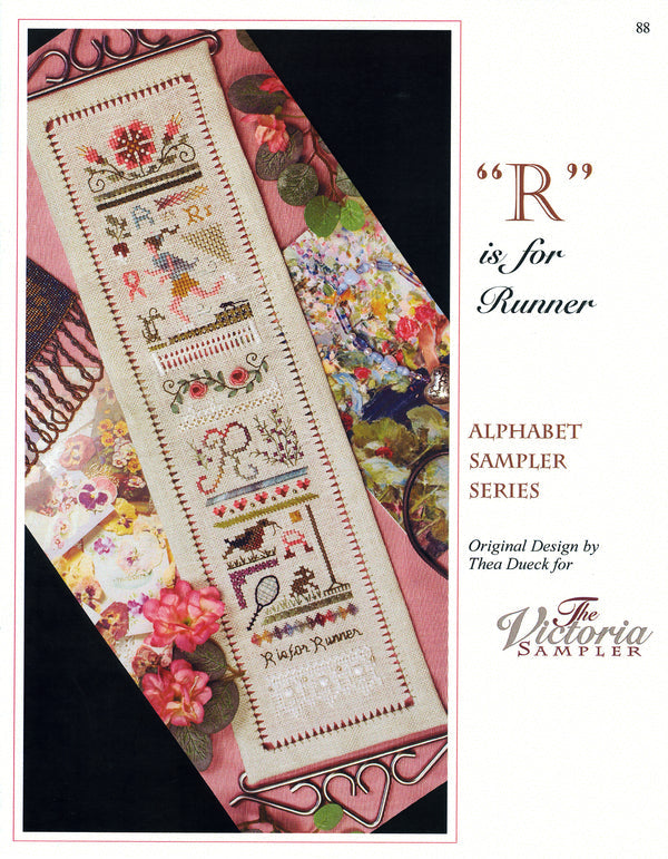 “R” is for Runner: Alphabet Sampler Series by The Victoria Sampler