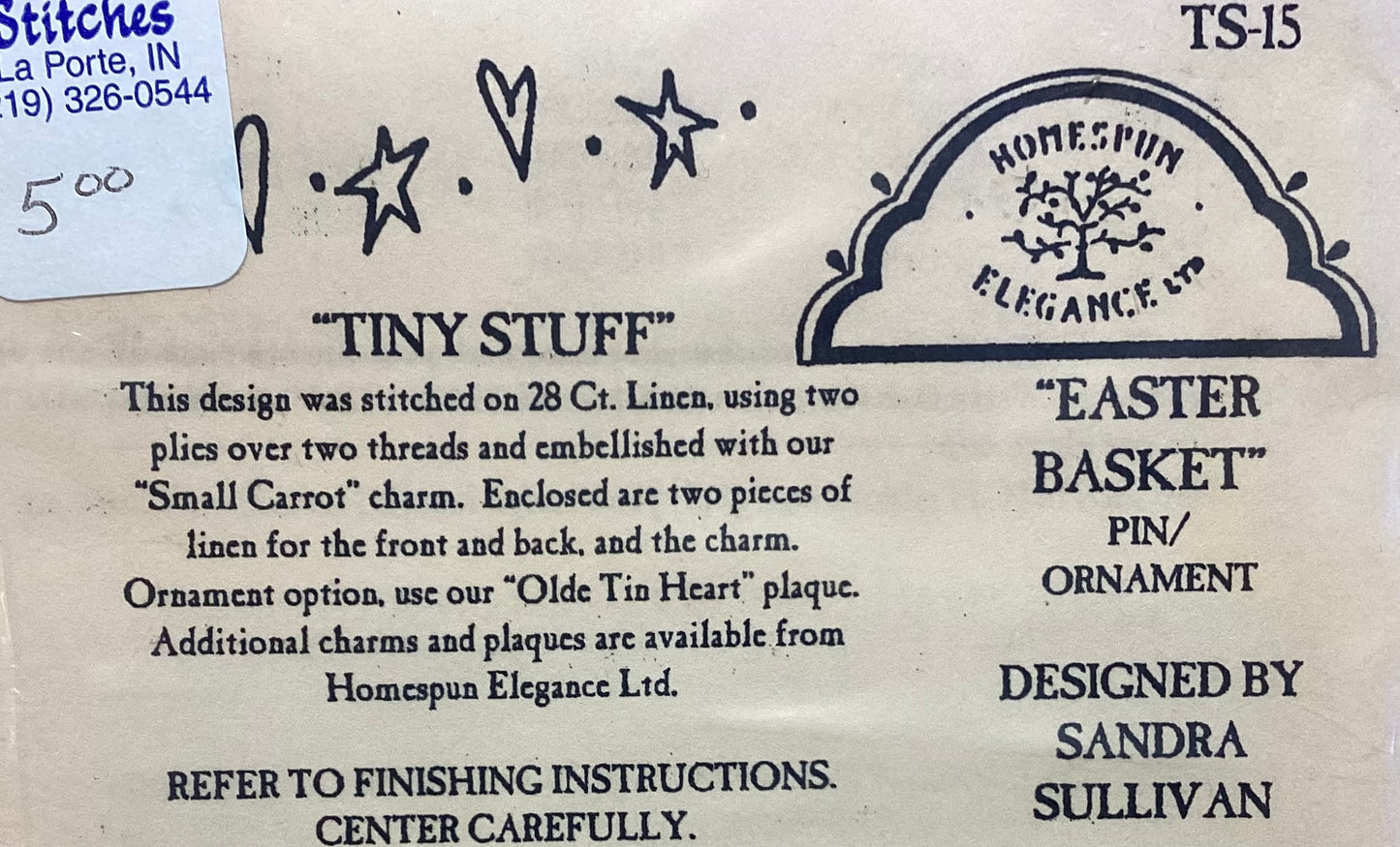 Tiny Stuff: Easter Basket Pin/Ornament by Homespun Elegance