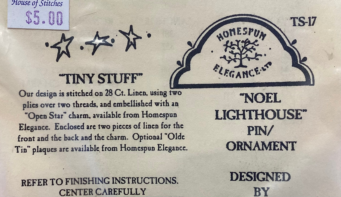 Tiny Stuff: Noel Lighthouse Pin/Ornament by Homespun Elegance