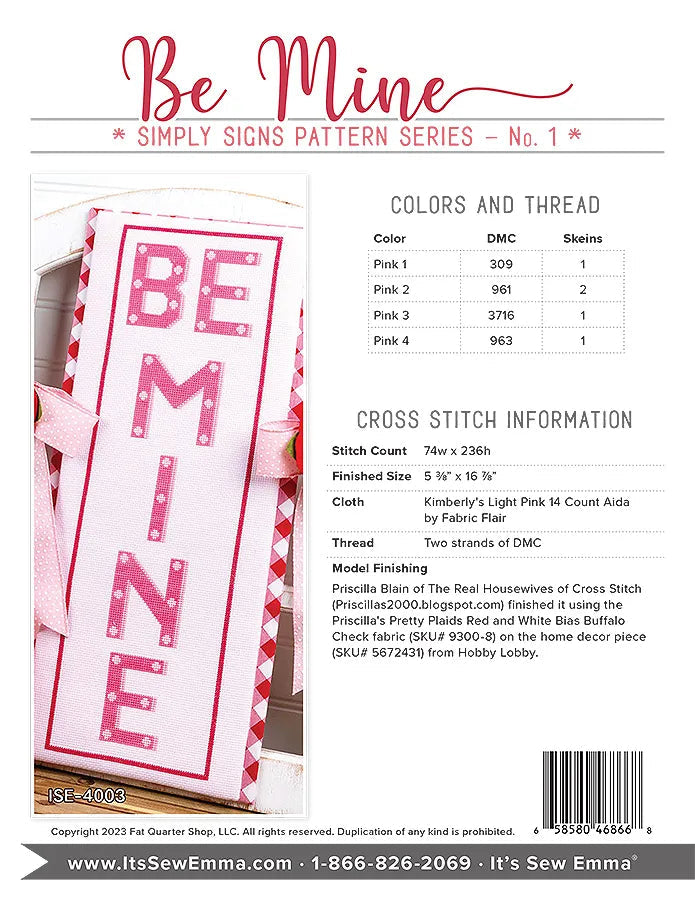 Be Mine by It’s Sew Emma Stitchery