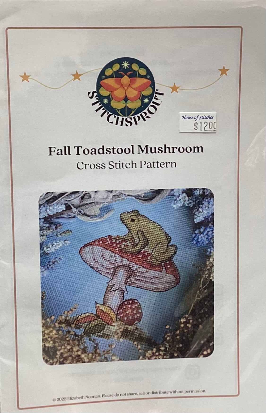 Fall Toadstool Mushroom by StitchSprout Cross Stitch