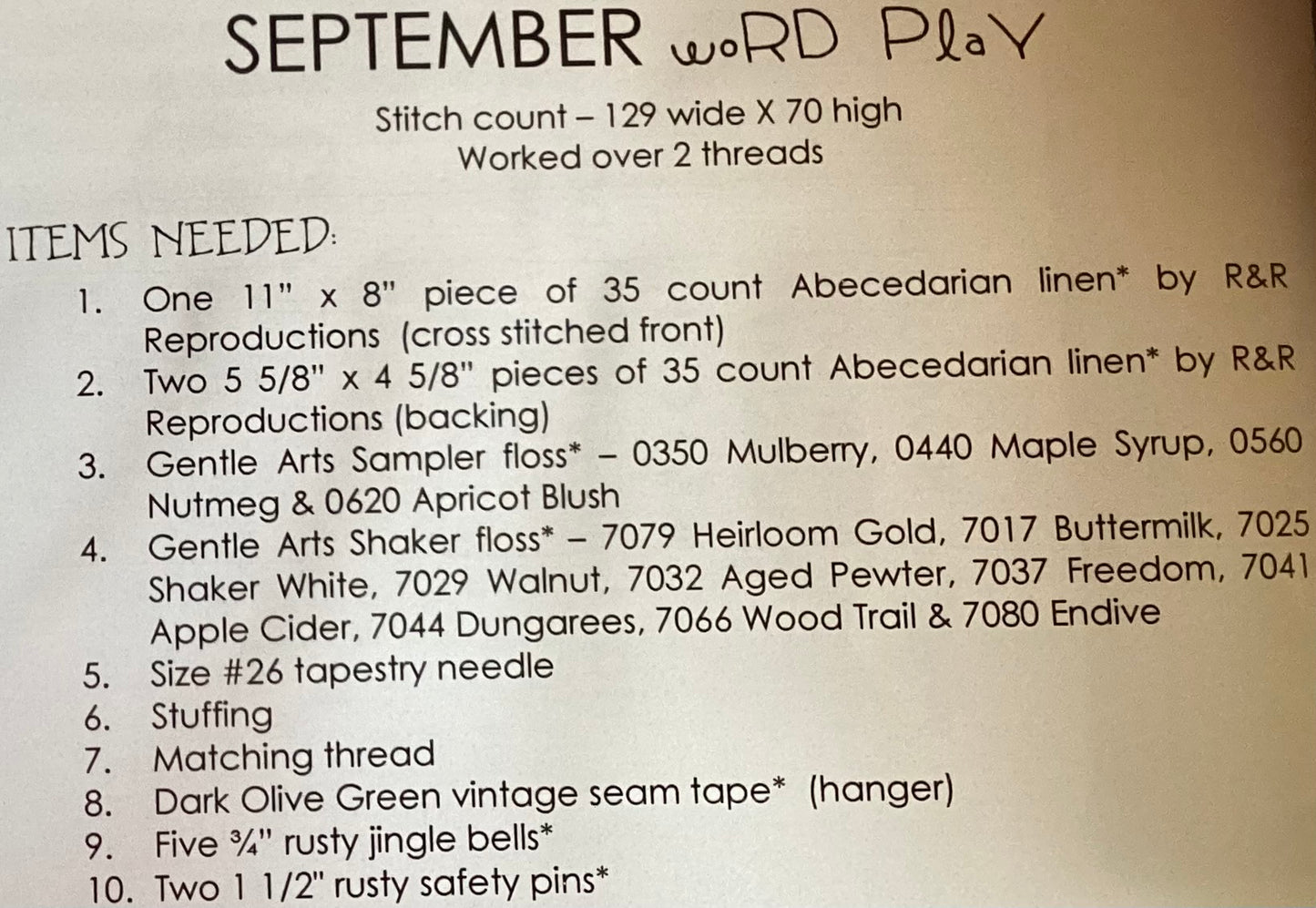 Word Play: September by With Thy Needle & Thread
