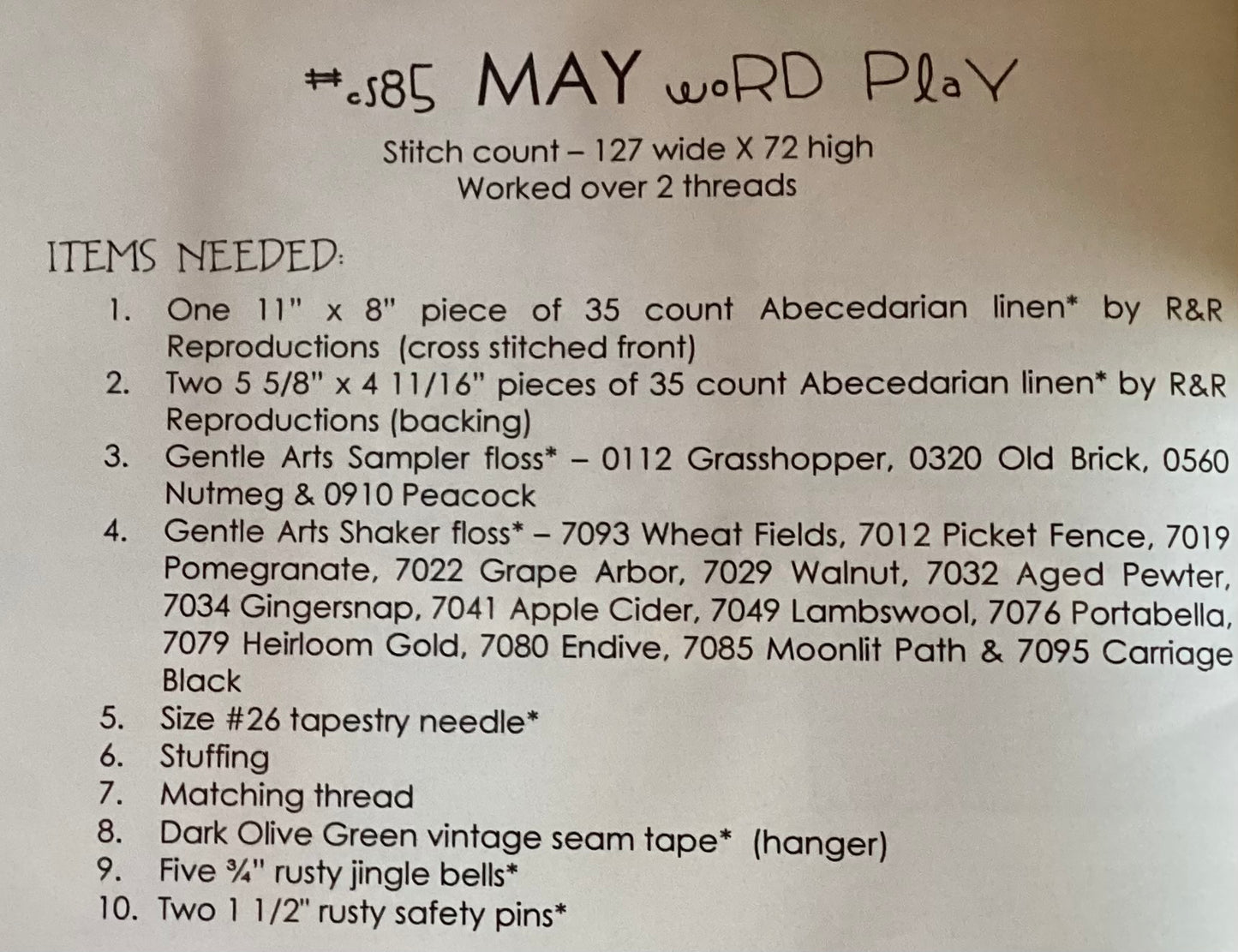May: Word Play By With Thy Needle & Thread