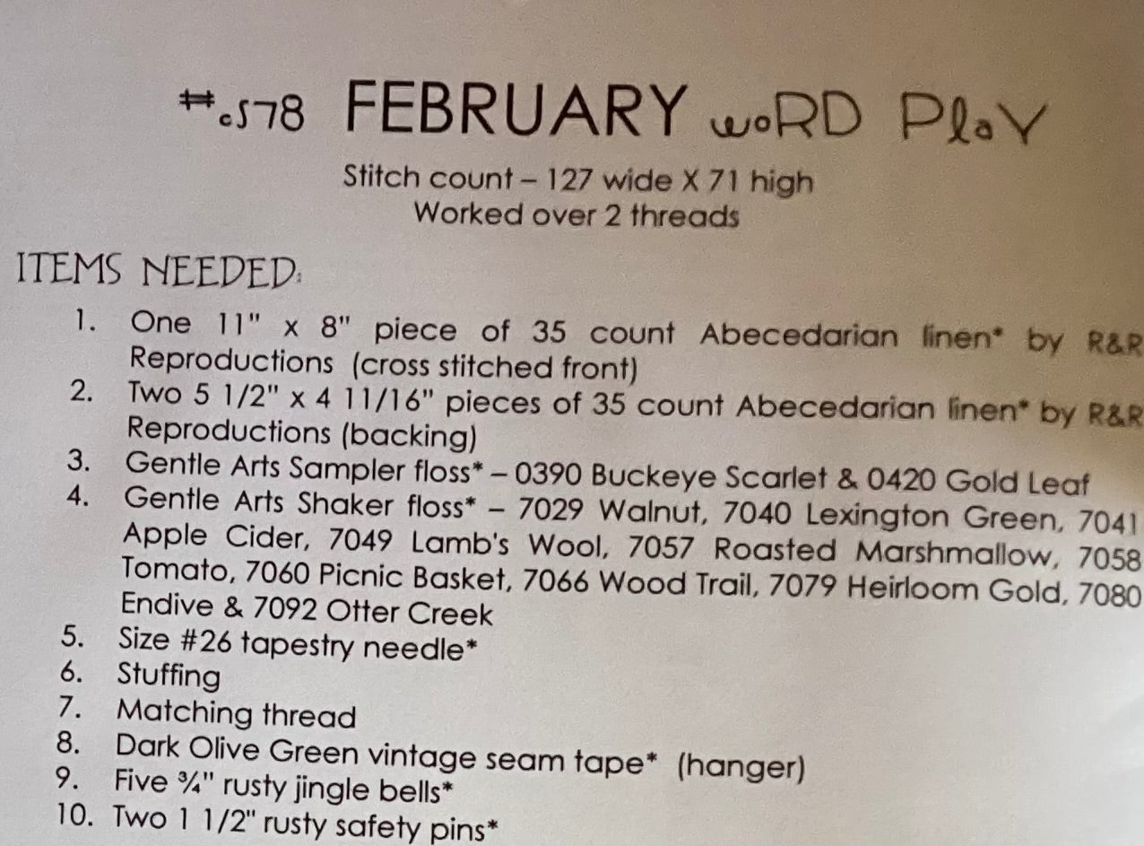 Word Play: February by With Thy Needle & Thread