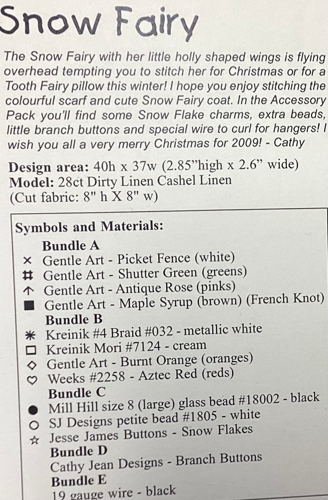 Button Up For Christmas #3: “Snow Fairy” and “Snow Star” Ornaments by The Victoria Sampler CJ41