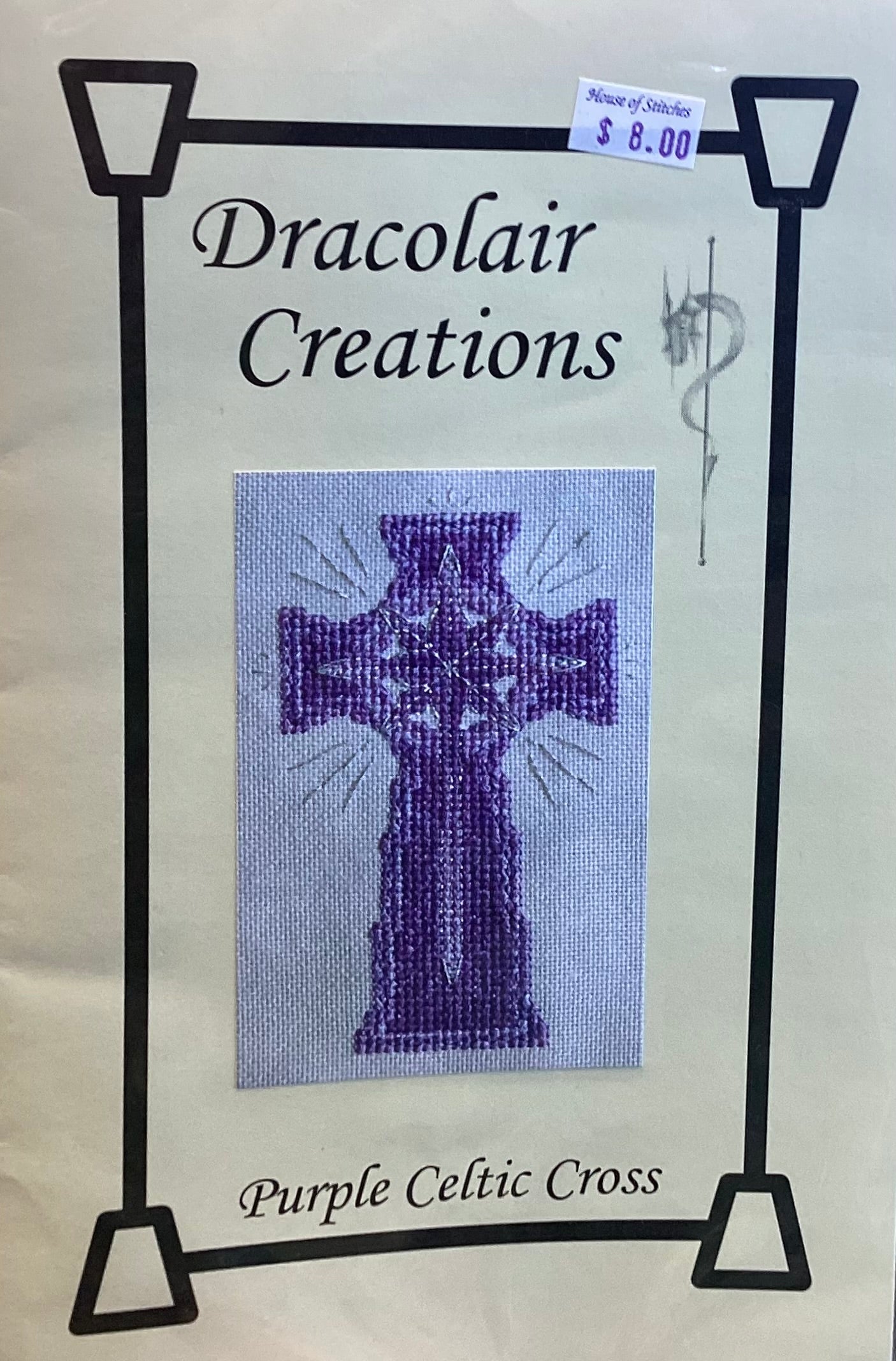 Purple Celtic Cross by Dracolair Creations