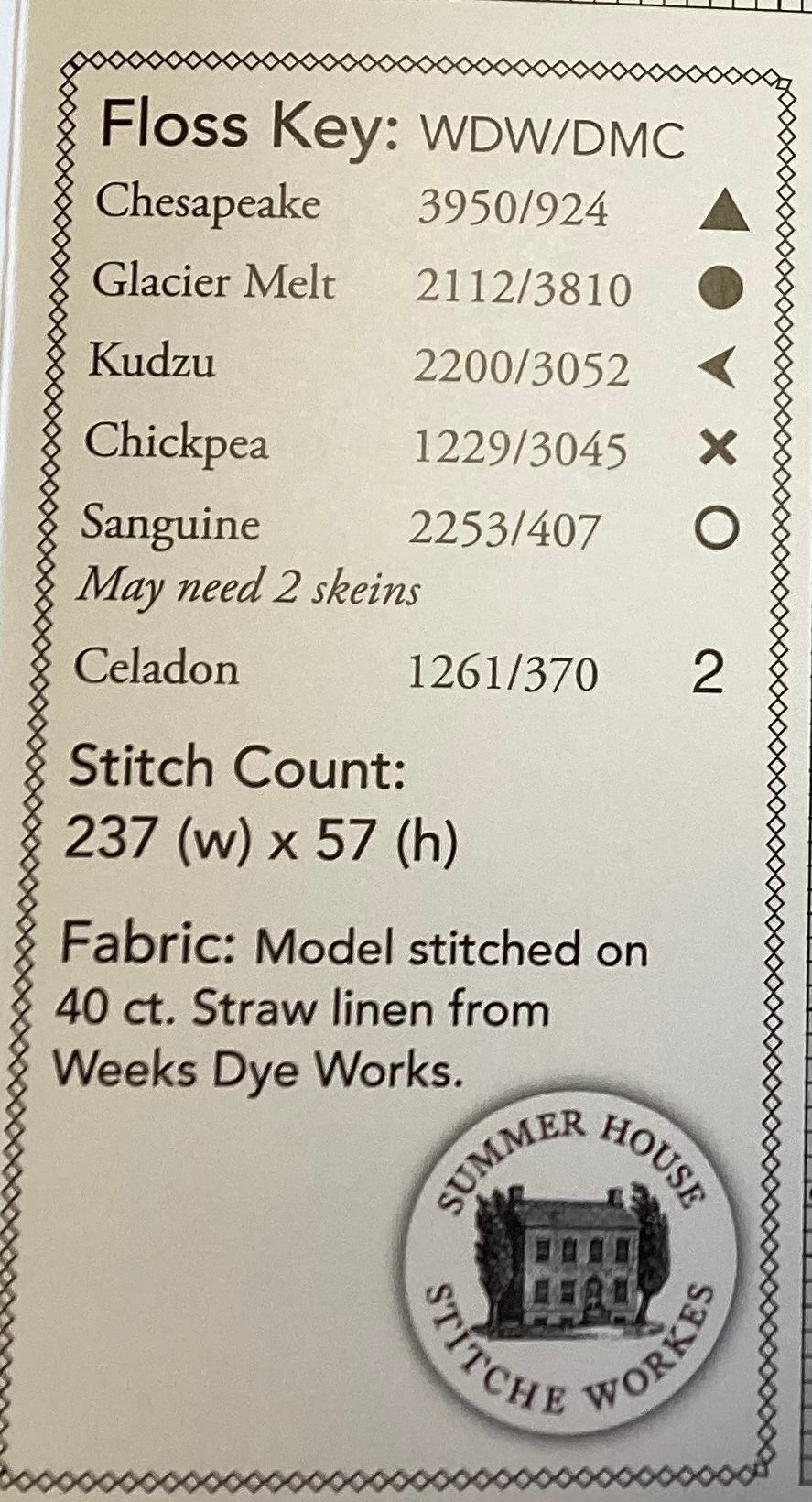 Susan Weeks: A Marking Sampler Reproduction by Summer House Stitche Works