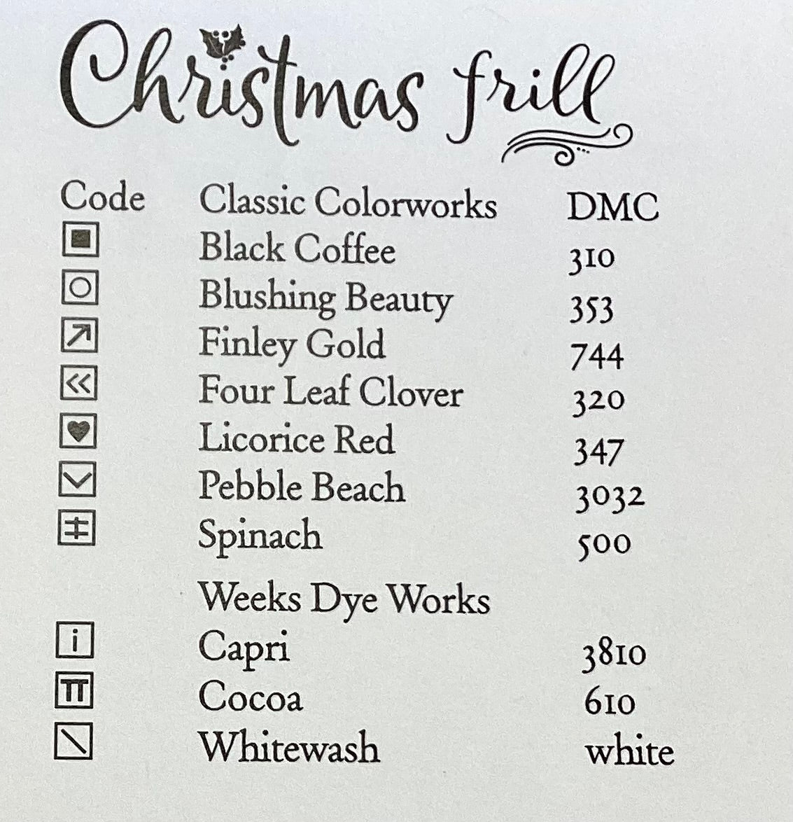 Frill, Christmas by Heart in Hand