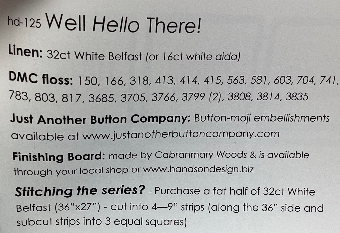 Well Hello There! By Hands on Design hd-125