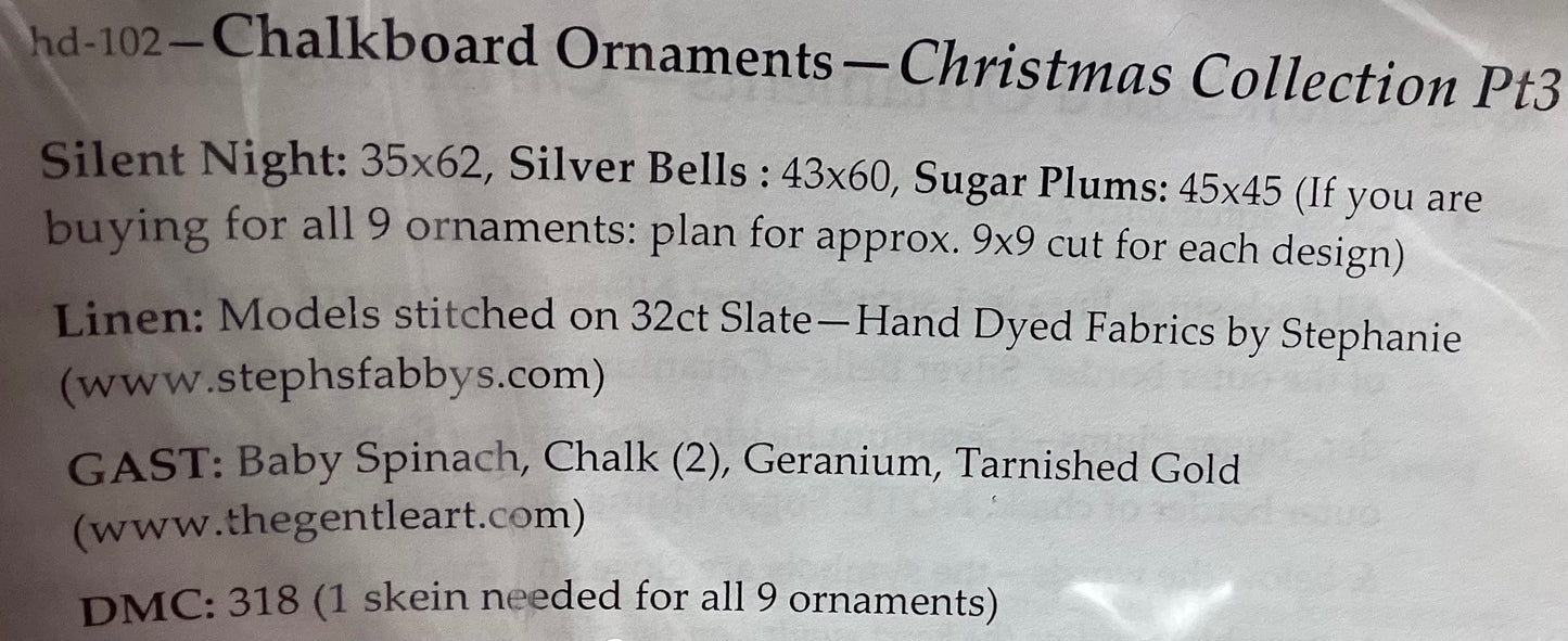Chalkboard Ornaments: Christmas Collection Part Three by Hands on Design hd102