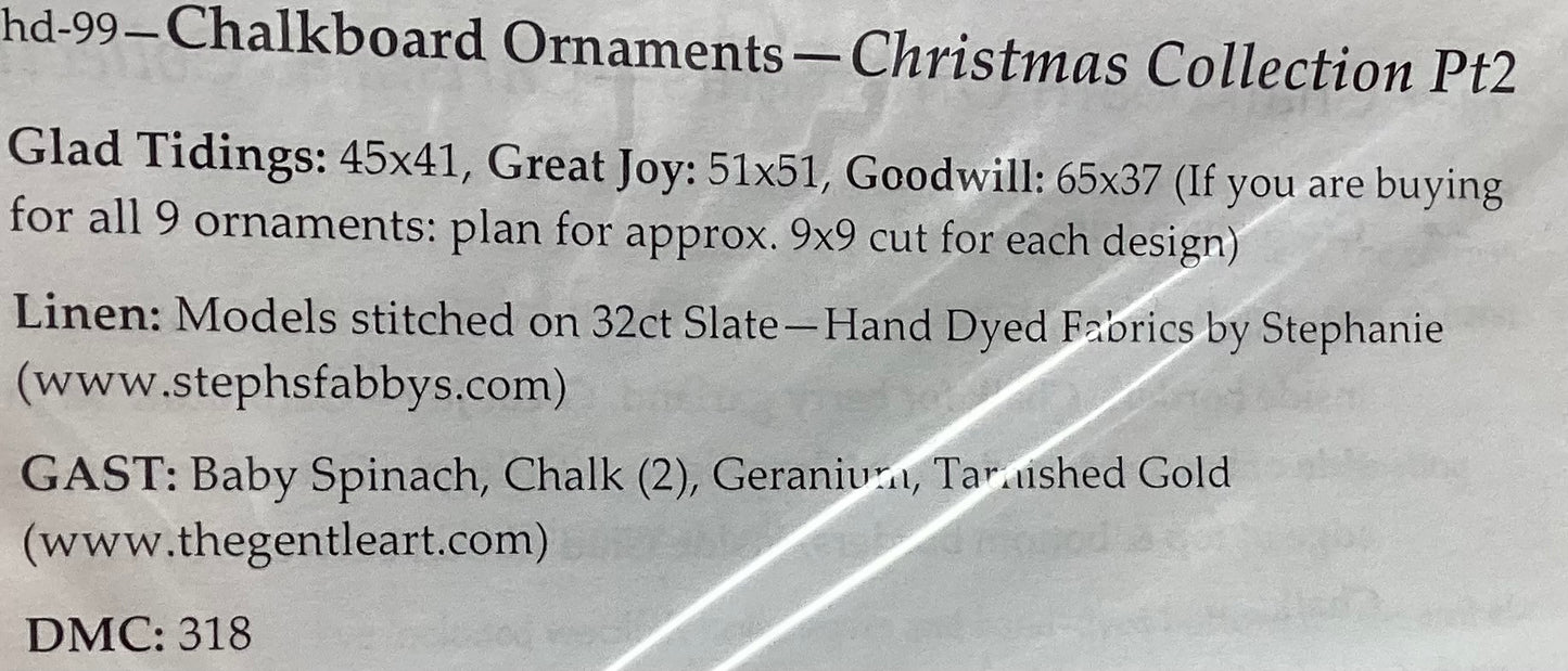 Chalkboard Ornaments: Christmas Collection Part Two by Hands on Design hd99