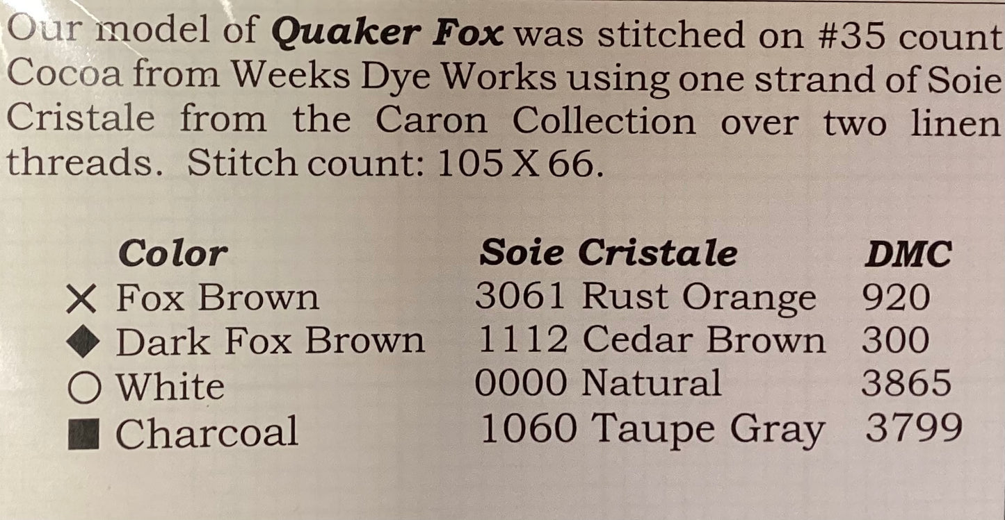 Quaker Fox by The Workbasket