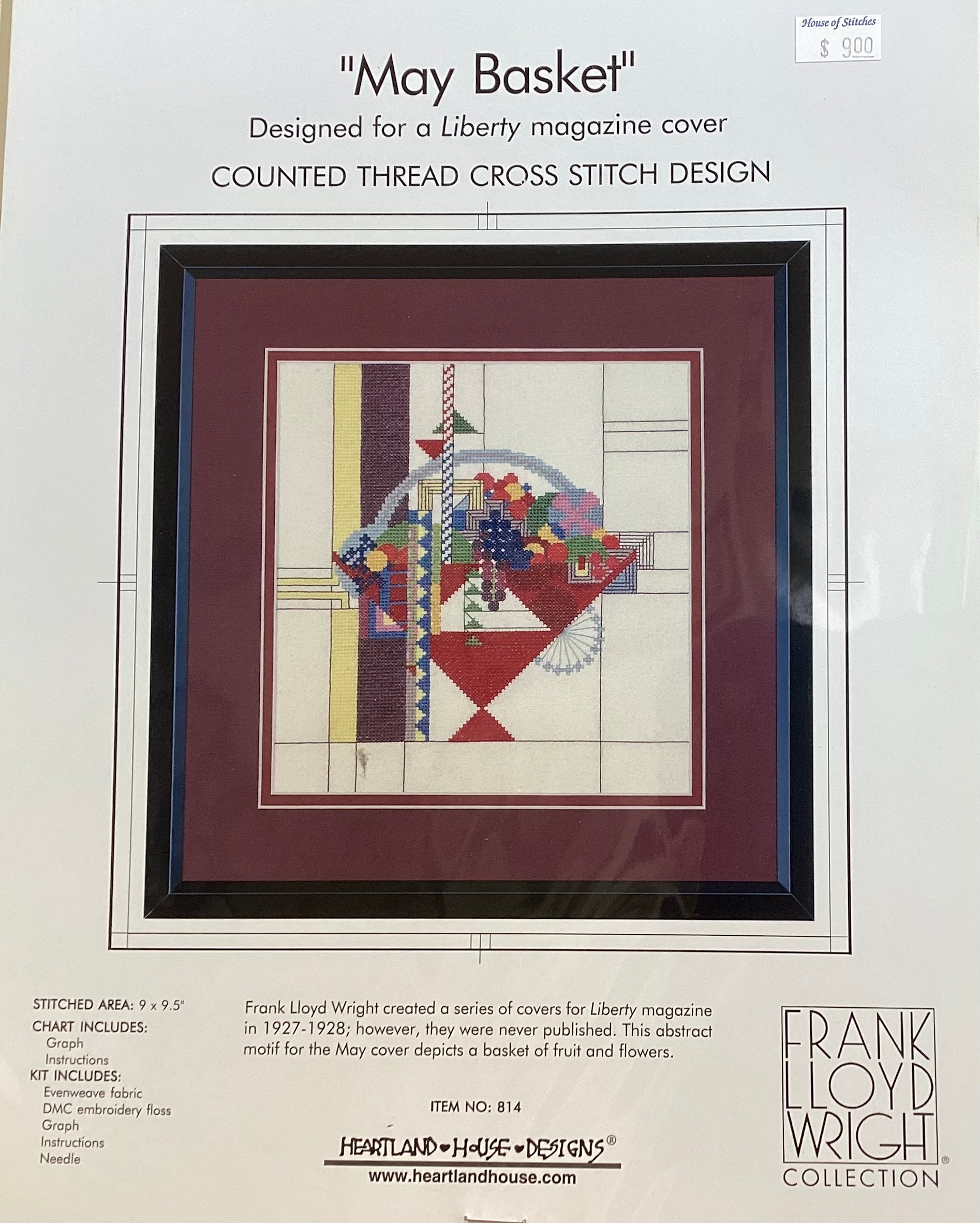 Frank Lloyd Wright Collection: May Basket by Heartland House Designs –  HouseOfStitches, image size:1894x2364