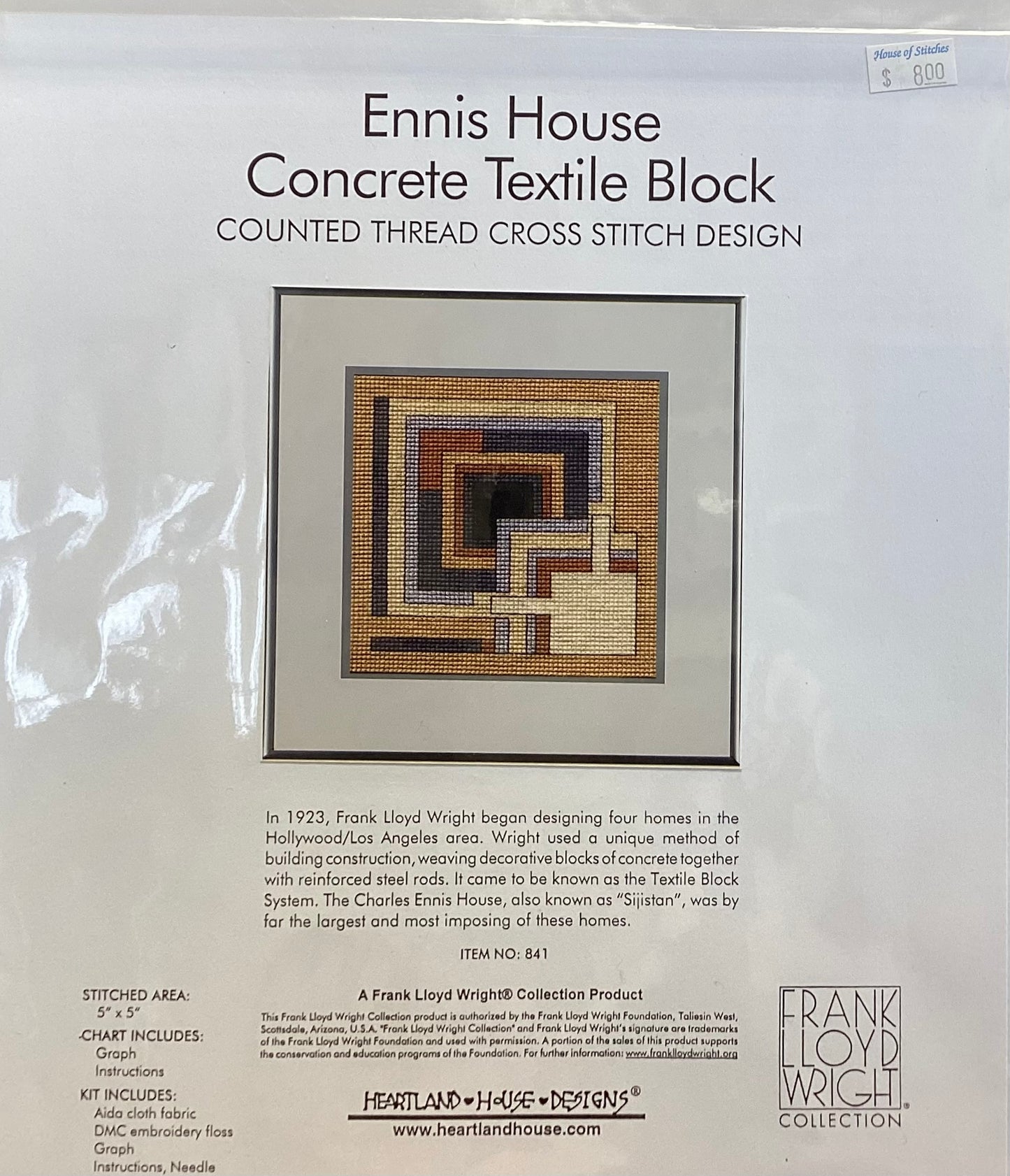 Frank Lloyd Wright Collection: Ennius House Concrete Textile Block by Heartland House Designs