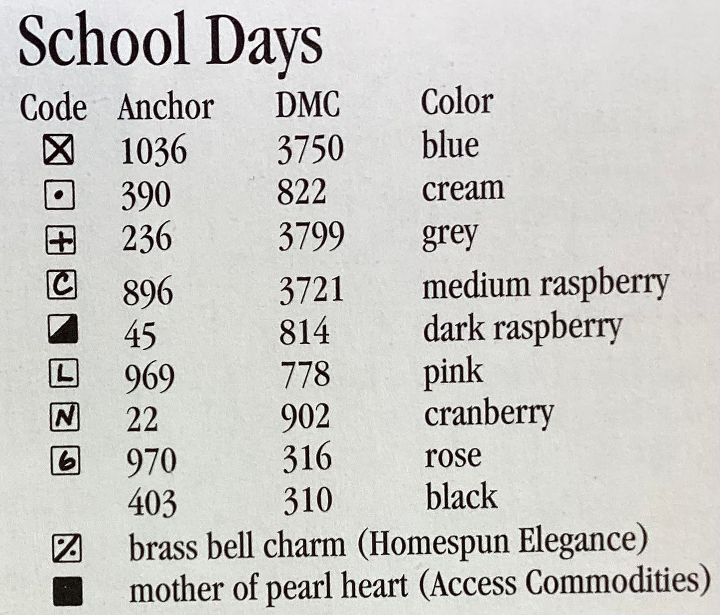 School Days: Wee One by Heart in Hand Needleart