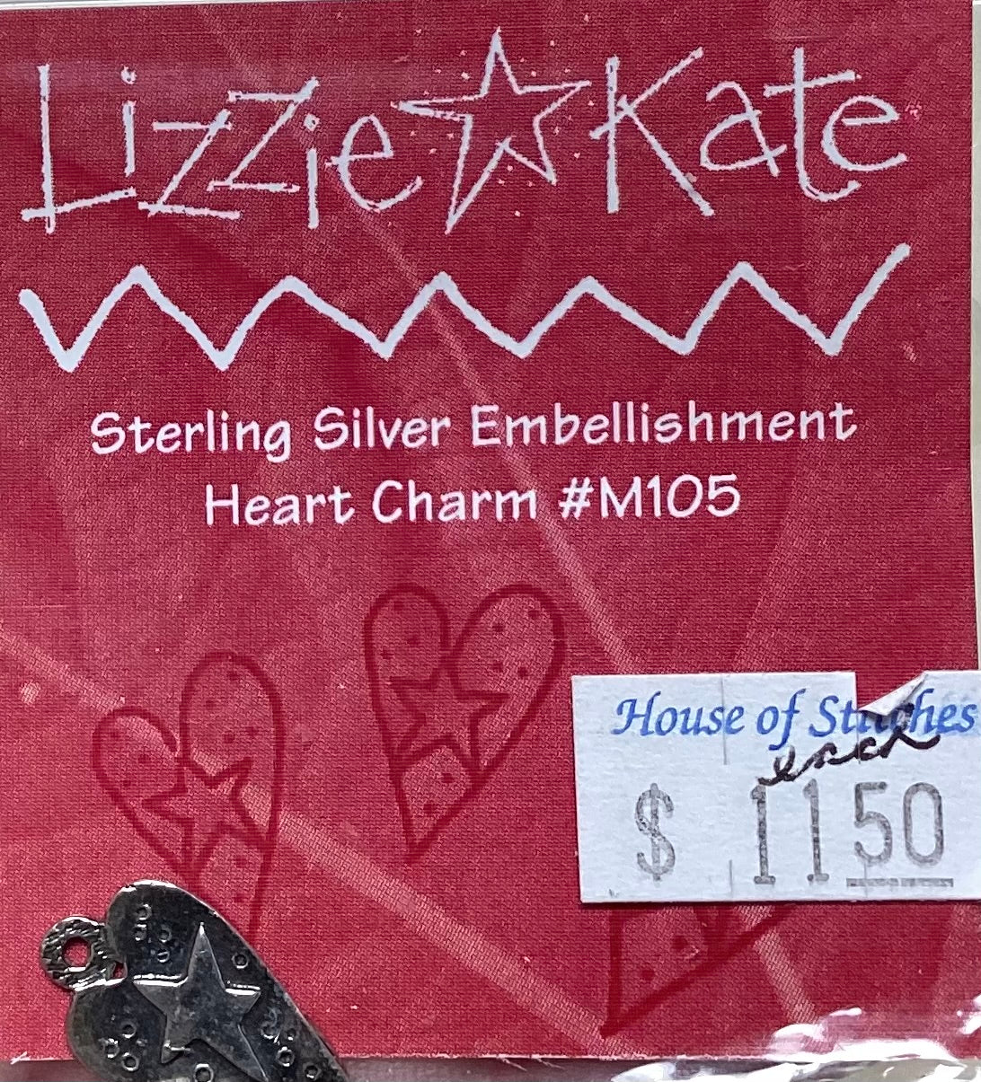 Sterling Silver Heart Charm Embellishment by Lizzie Kate