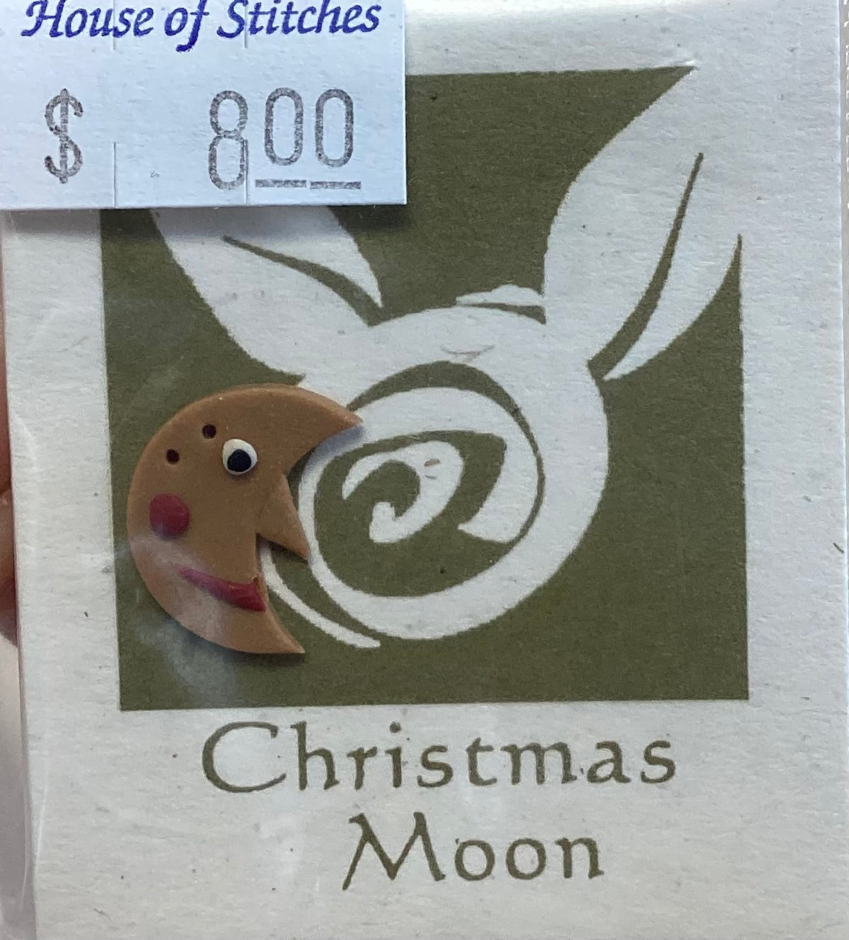 Christmas Moon Button by Shepherd’s Bush Printworks